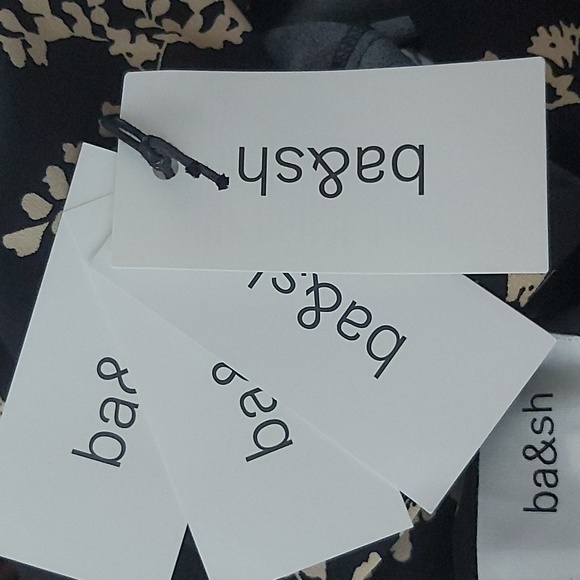 NWT BA&SH soa. Dress in Black Floral Pattern size 8 or Large - Picture 11 of 16